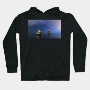 An old pirate ship out at sea Hoodie